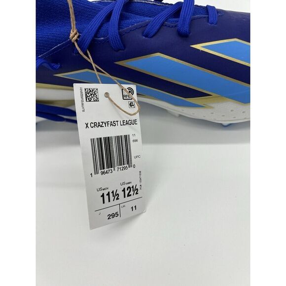 Adidas X Crazyfast League FG Messi Soccer Cleats Shoes Blue ID0712 Men Size 11.5 - Picture 6 of 13